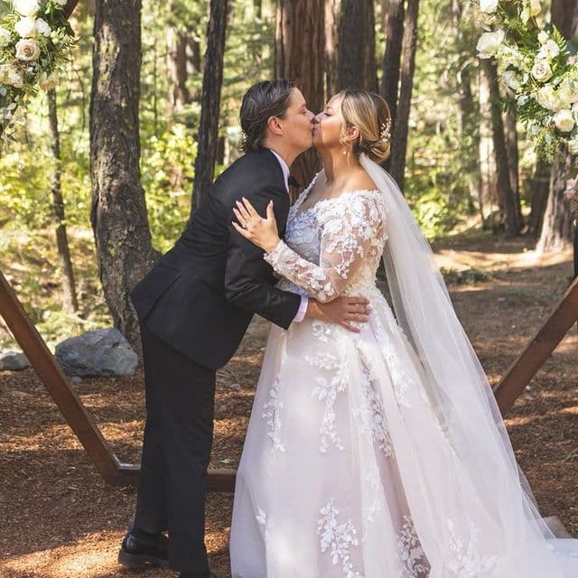 BRB, being whisked away. Michelle @mlooker shared "since I was a little girl I never envisioned myself earing a wedding dress. It truly felt like a dream come true to wear something I felt comfortable and elegant in. Every detail meant so much to me."