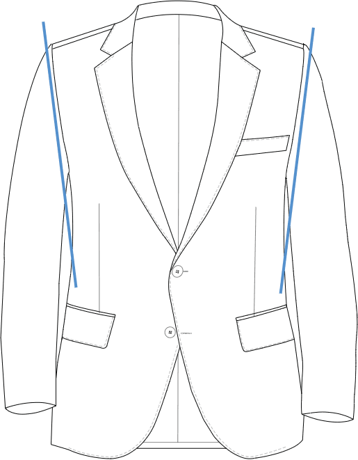 Illustration of genderless suit jacket for unisex fit like traditional suit that fits nonbinary bodies perfectly.
